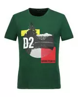 new dsquared herren t-shirt col round hiking team vert